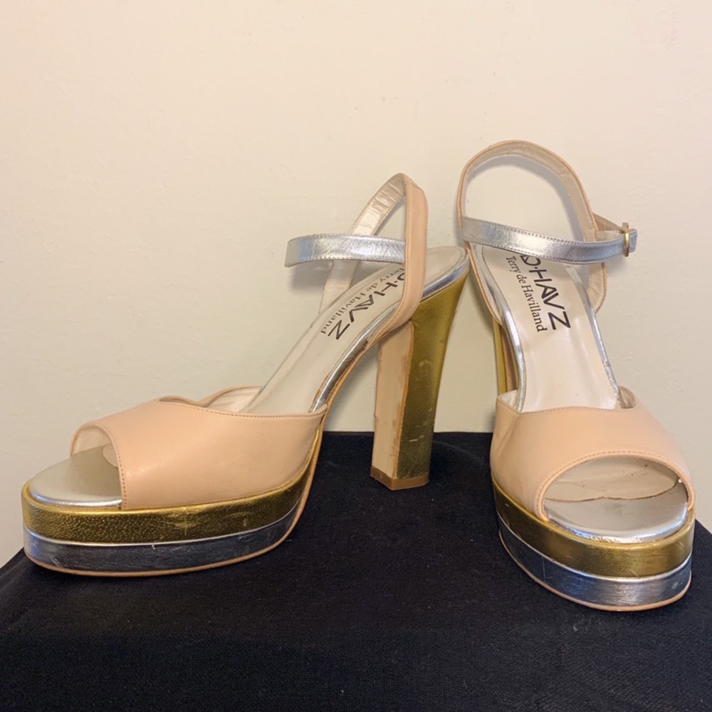 Have Women's Platform Heels - Cream and Gold